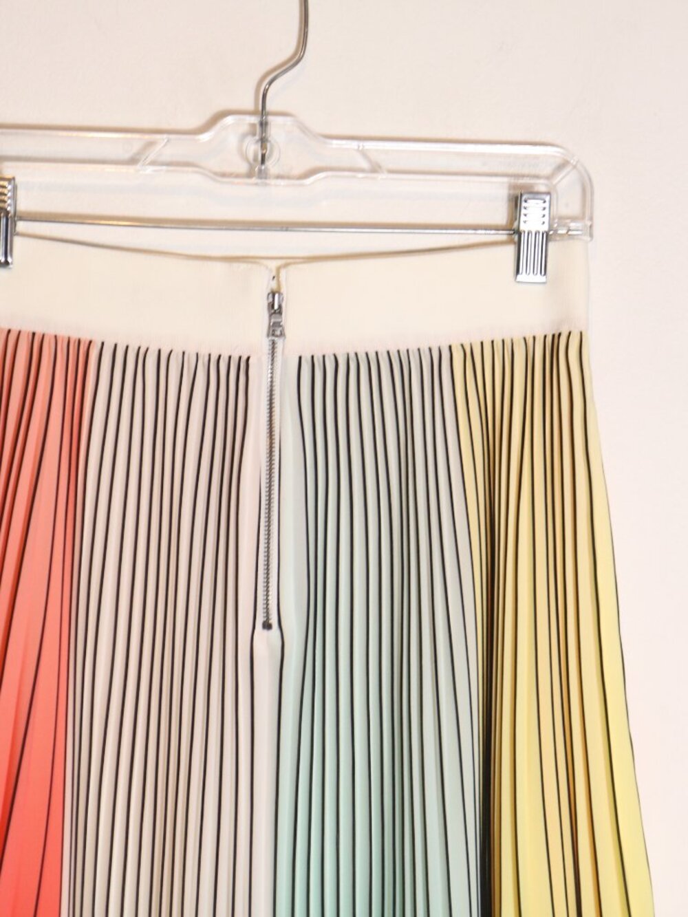 Alice + Olivia Arden Pleated Midi Skirt Womens 4 Multi Color High Rise Preppy - Picture 7 of 7